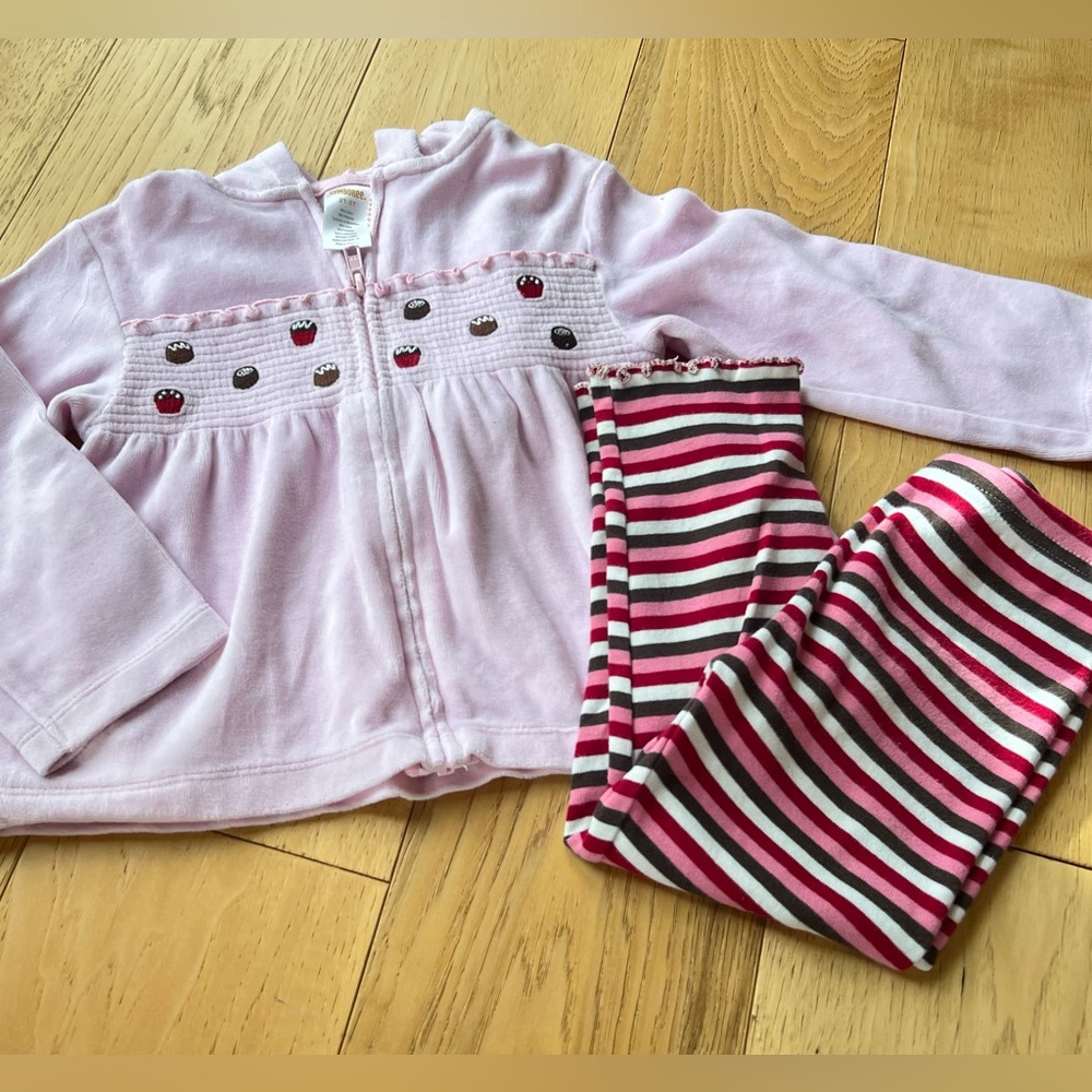 GYMBOREE “Sweet Treats” Toddler Girl Velour Hoodie & Leggings